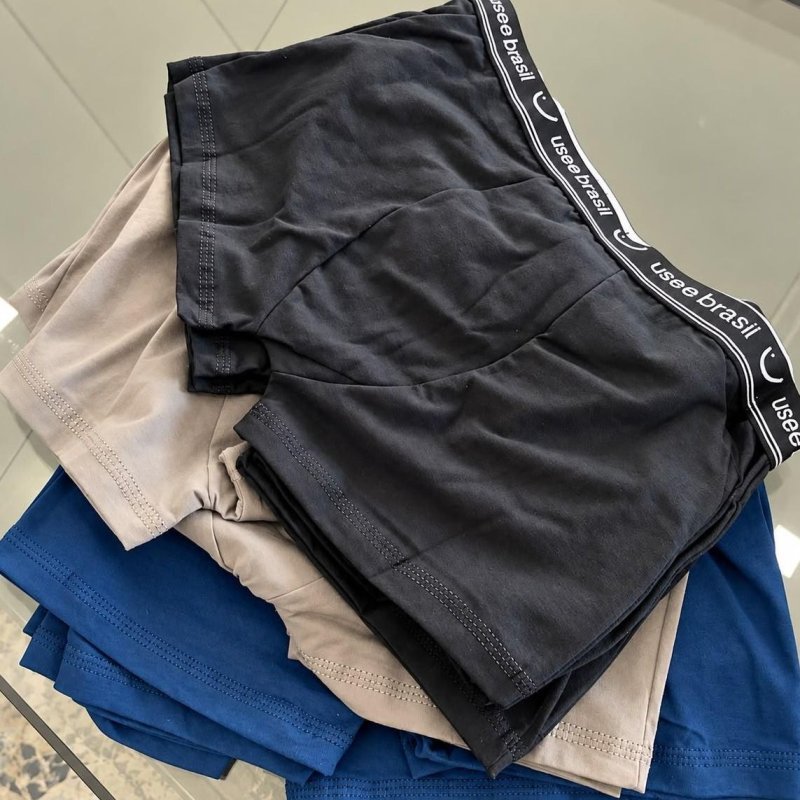 Kit Com 10 Cuecas Boxer Algodão Adulto Usee Brasil (P ao GG)