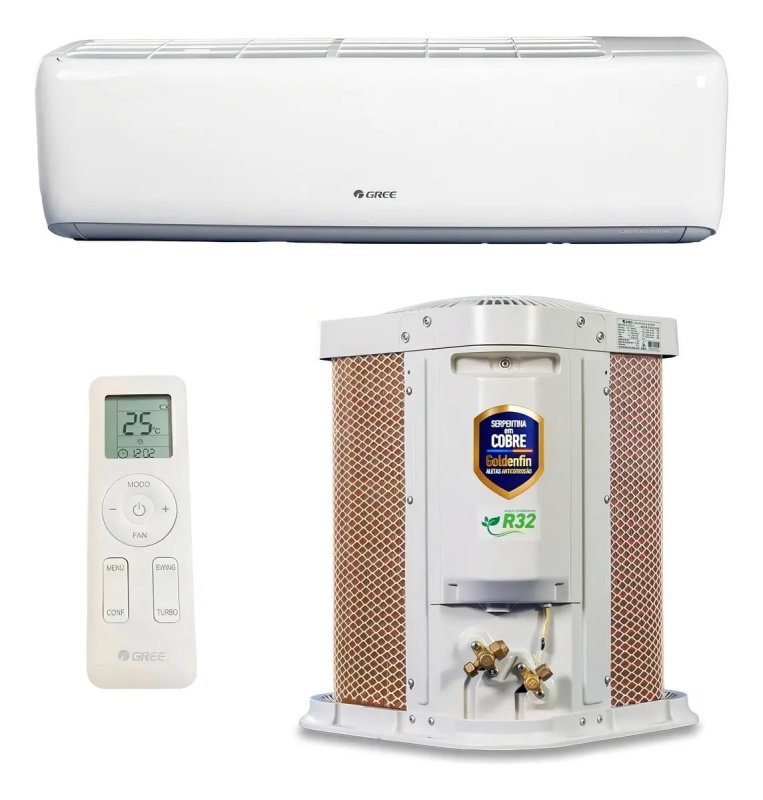 Ar-Condicionado Split Hi Wall Inverter R-32 G-Top Auto Gree 9.000 BTUs Frio Monofásico