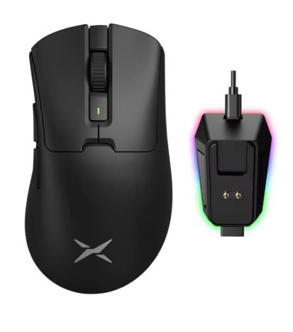 Mouse Delux M900 Pro, Paw3395, 8KHz, com Dock de Carregamento