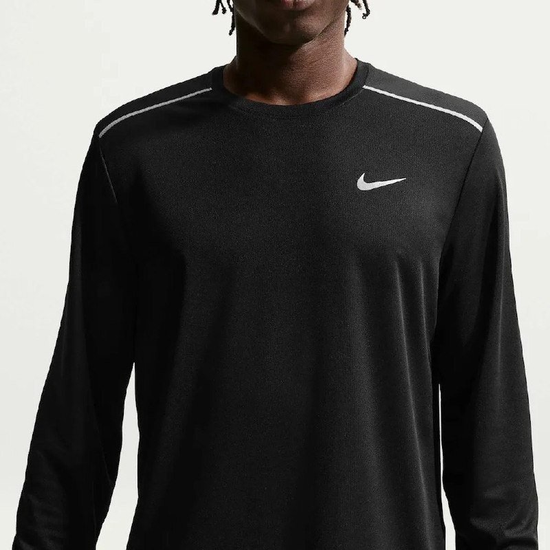 Camiseta Dri-fit Nike Manga Longa Uv Miler Masculina Preto