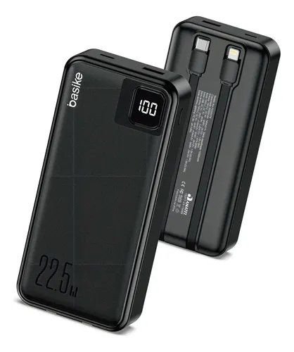 Power Bank Basike 20000mAh Preto com Carga Rápida 22.5W