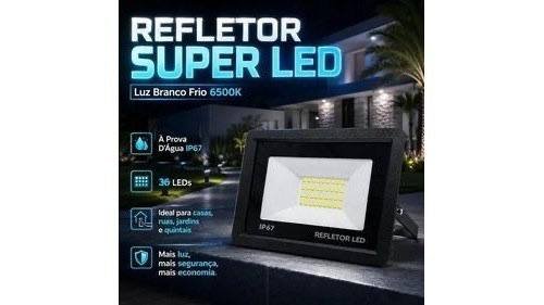 Kit 5 Refletores Led 100W Ip67 à Prova D'Água 6500K Branco Frio Bivolt