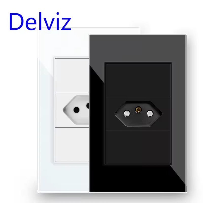 7 UNIDADES - Tomada Delviz Painel de Vidro