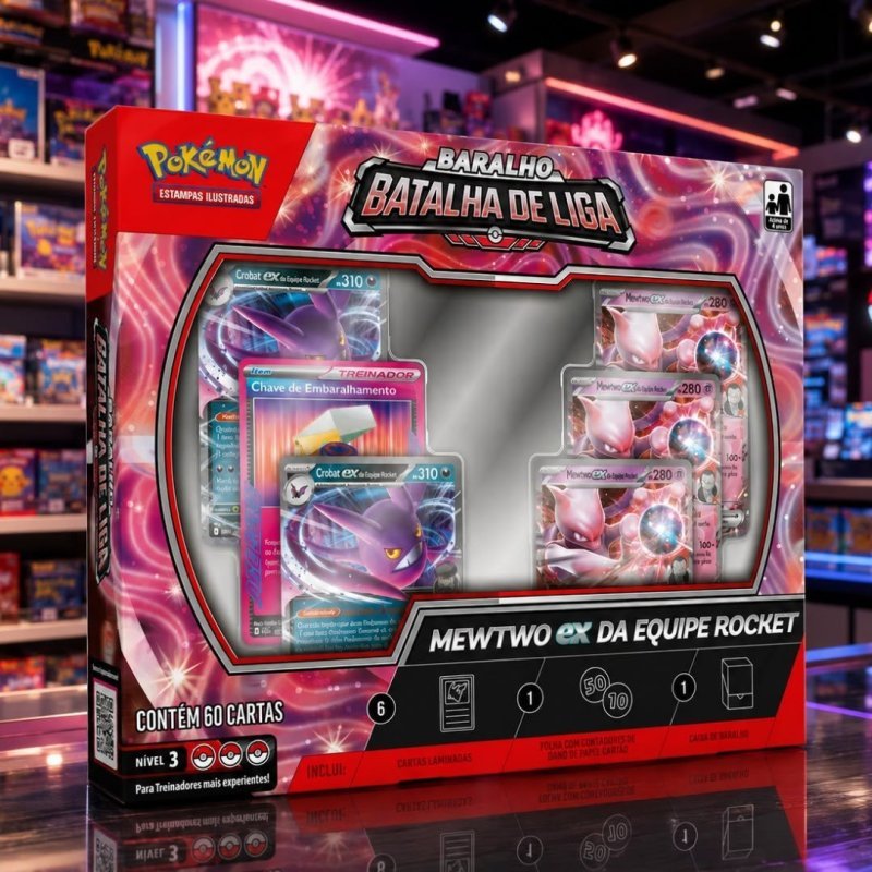 Baralho de Batalha Mewtwo ex Equipe Rocket + Frete Grátis