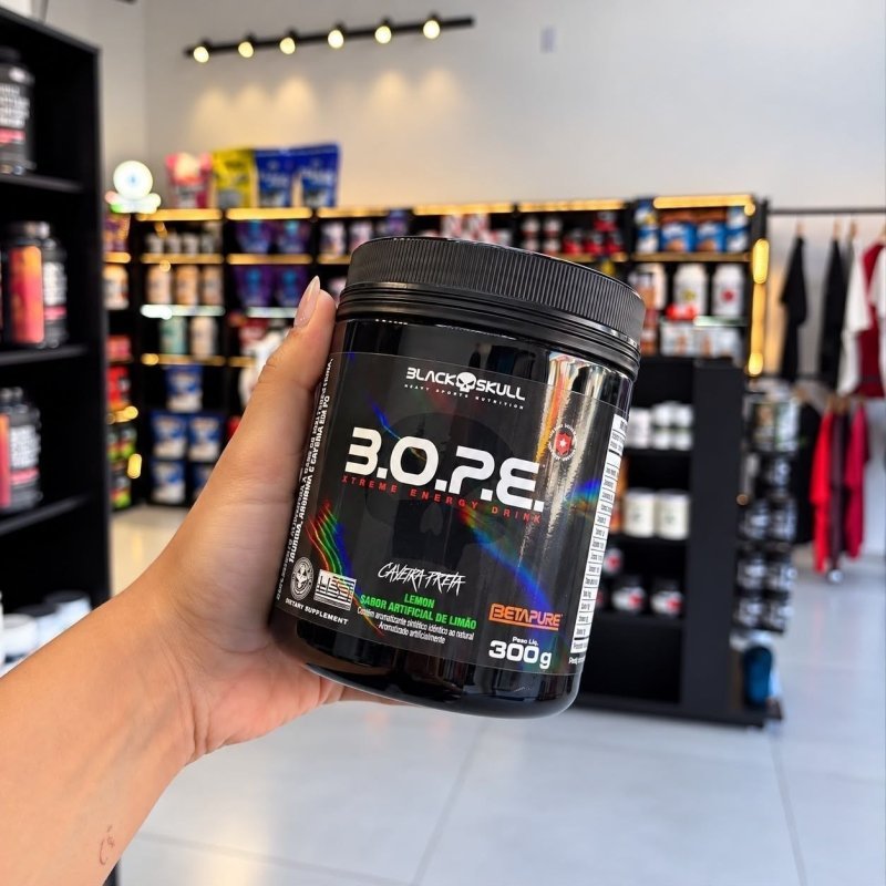 Black Skull Pré Treino B.O.P.E. Sabor Limão em pó x 300g