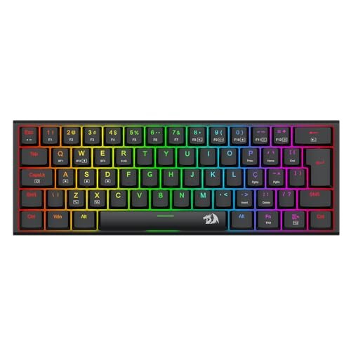 Redragon Teclado Mecânico Gamer Anivia Pro 60% Switch Azul Low Profile RGB ABNT2 USB-C Bluetooth 2.4GHz Hotswap Keycaps Doubleshot Preto - K614RGB-PRO