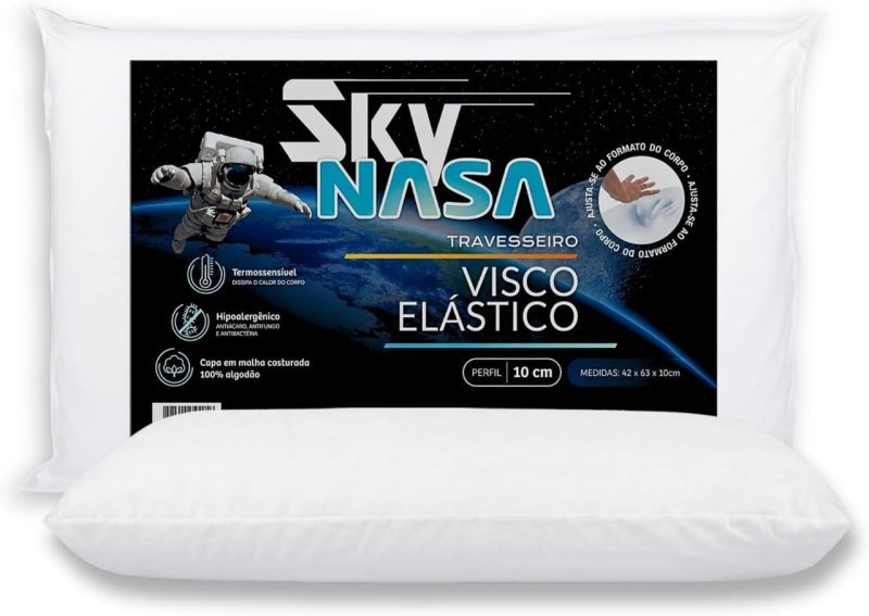 Travesseiro Z Pass Sleep Nasa Sky Viscoelástico 10cm D40 Premium 50x70cm