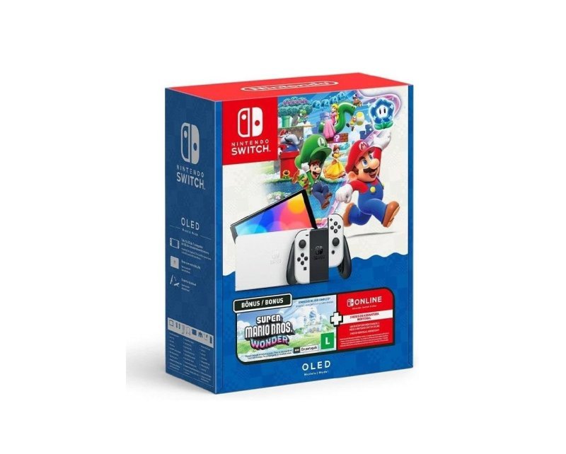 Bundle Nintendo Switch OLED + Super Mario Bros Wonder + 3 Meses de NSO