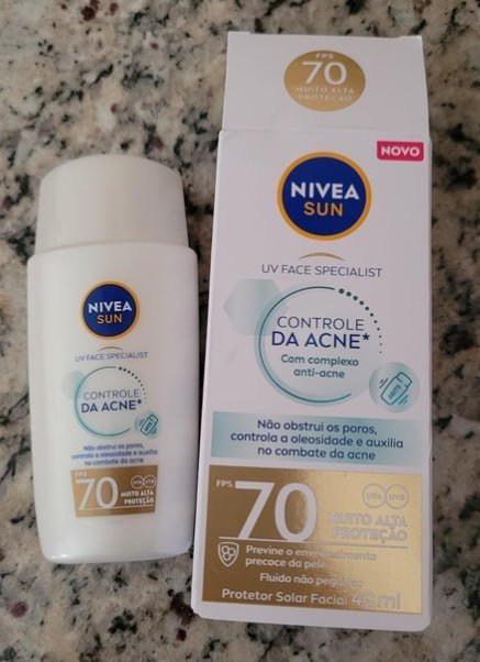 NIVEA SUN Protetor Solar Facial Controle de Acne FPS70 40ml