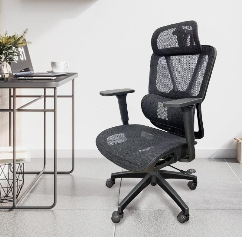 Cadeira de Escritório Ergonômica Python Fly em Malha, Suporta até 150kg(preto)