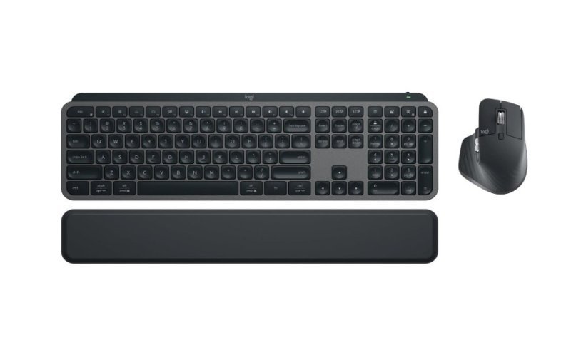 Combo Teclado e Mouse Sem Fio MX Keys S com Apoio para as Mãos, Grafite