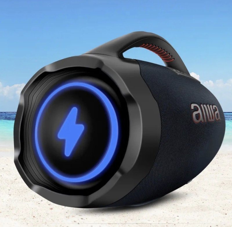 Caixa de Som Boombox Plus AIWA BBS-01-LBL 200W Bluetooth 30H IP66 USB RGB