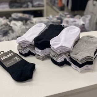Kit 10 Pares Meia Invisível Soquete Algodão Confortável Mash (28-44)
