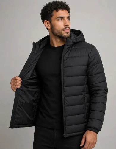 Jaqueta Puffer Bobojaco Corta Vento Nylon Frio Reforçada Preto P