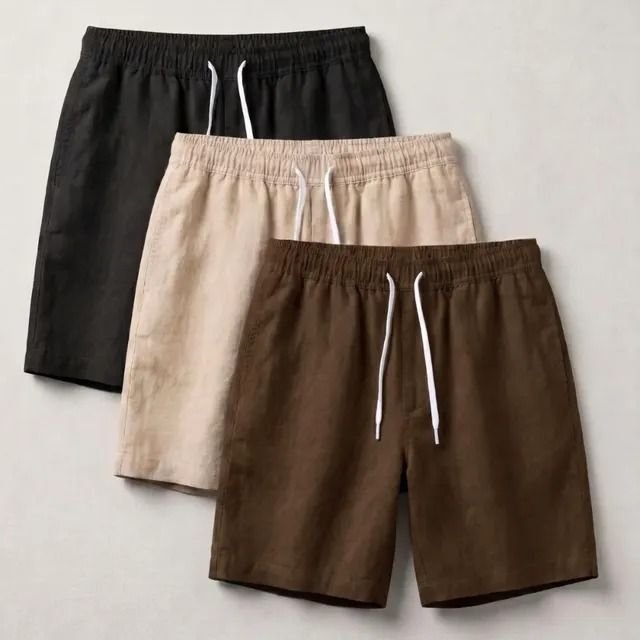 Kit 3 Short Mauricinho Linho Masculino Bermuda Verão Praia