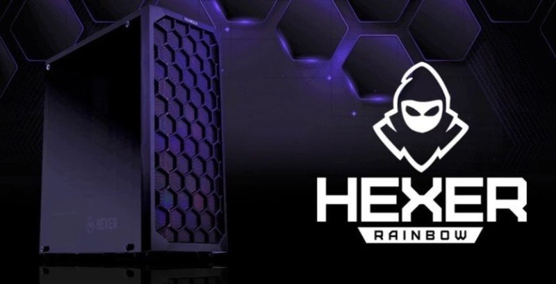Gabinete Gamer Mancer Hexer, Rainbow, Mid-Tower, Lateral de Vidro