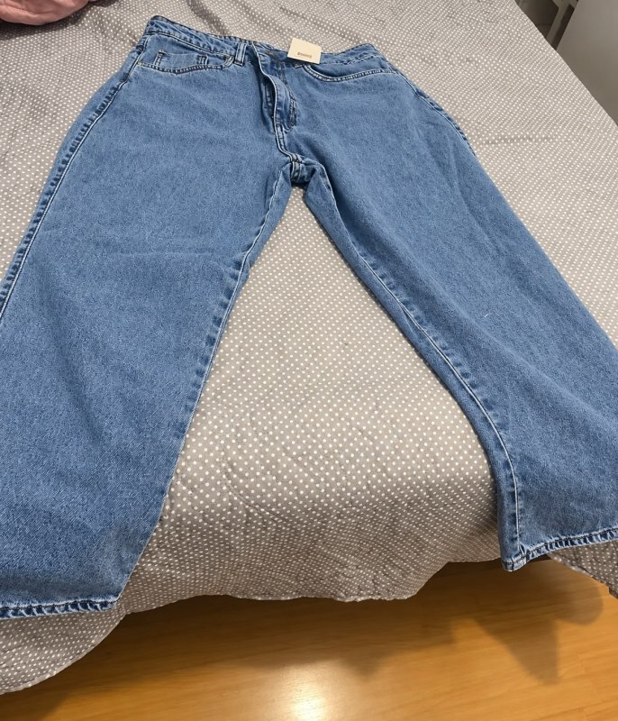Calça Mom Jeans Feminina Cintura Alta Marmorizada