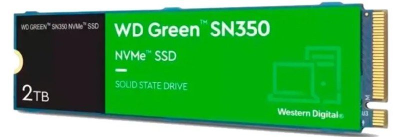 Ssd 2tb M.2 2280 Nvme Pcie Gen3 Western Digital Wd Green Sn350 Wds200t3g0c