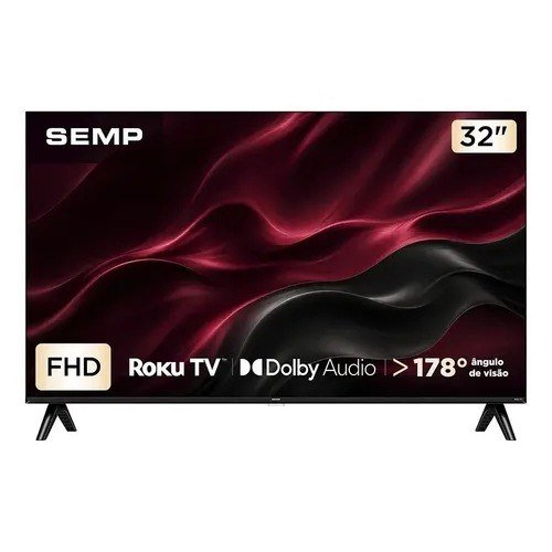 Smart Tv Semp 32 Polegadas Led Full Hd S42r Roku Tv Wi-Fi Dolby Audio Brilho Até 220 Nits 32s42r