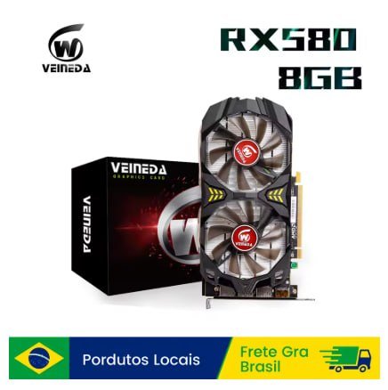 Placa de video RX 580 8G 8Pin RX580