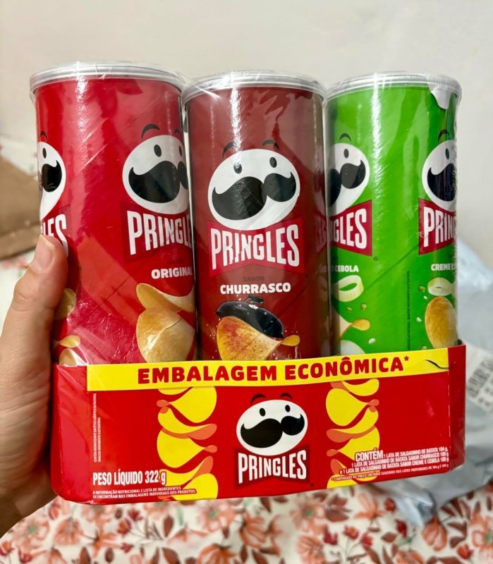 Pack Pringles Salgadinho de Batata Frita 3 Sabores
