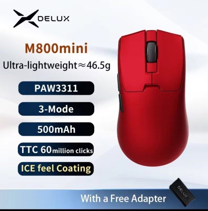 Mouse Delux M800 mini Sem Fio Paw3311