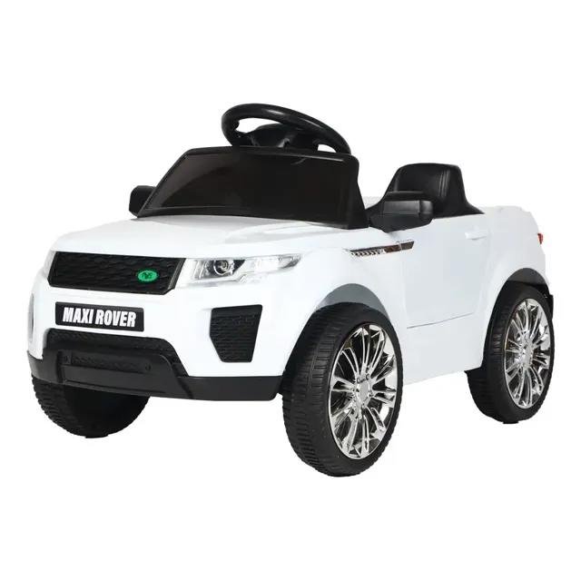 Mini Carro Elétrico Infantil Marcha Frente/Ré 6V Controle Remoto Bluetooth Maxi Rover Maxi Toys - BRANCO