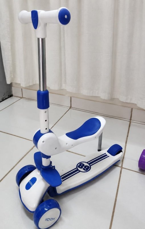 Patinete Infantil 3 Rodas Com Luz Led Menino Menina 40 Kg