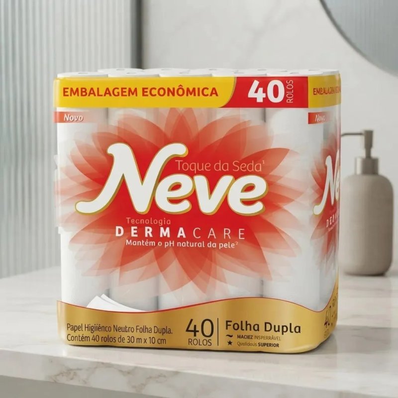40 Un. Papel Higiênico Neve Folha Dupla