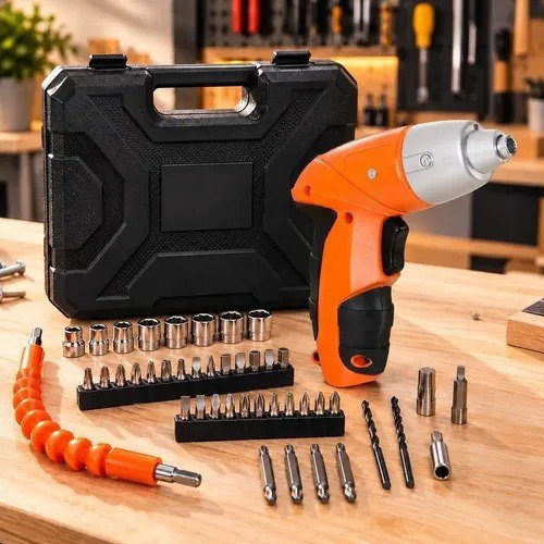 Parafusadeira Sem Fio 4,8v Kit 45 Peças Knakasaki Laranja 127/220v 50/60hz