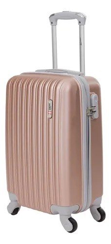 Mala de bordo 10kg ABS Rodas 360° Removíveis Londres Swiss Move Rose