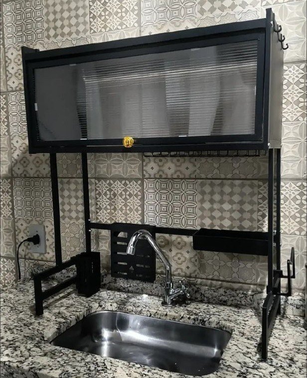 Escorredor De Pratos Louça Suspensa 65cm 18pçs