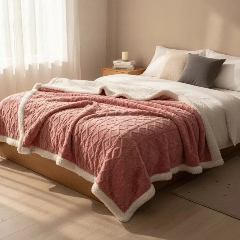 Cobertor Manta De Casal 2,00x1,80 Canelada Sherpa Cores