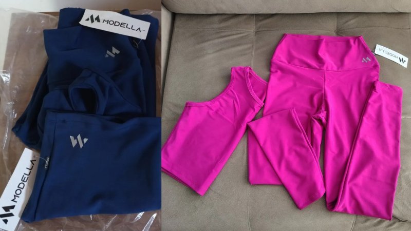 Conjunto Suplex Blackout Legging E Croppe Modella