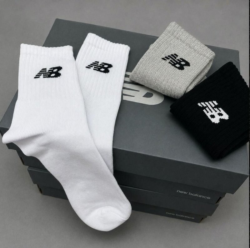 Kit com 3 Pares Meias New Balance Cano Longo