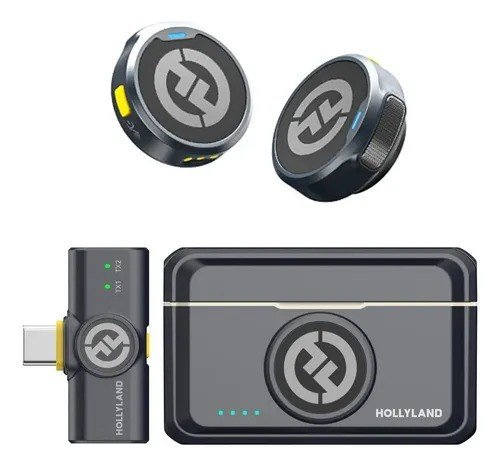 Hollyland Microfone Sem Fio Duplo Lark M2 Usb-c Para iPhone Cor Preto