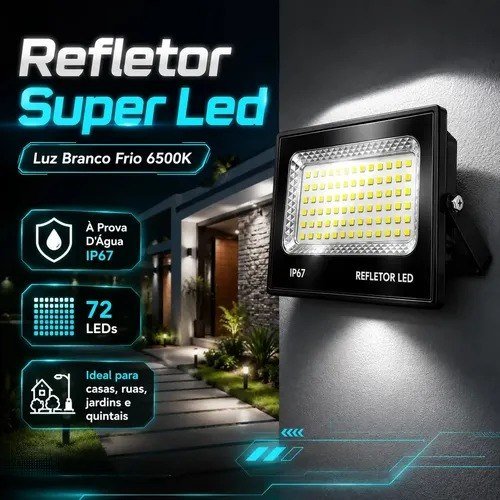 Kit 2 Refletor Led Holofote Slim 300w Prova D'água Cor Da Luz Branco Frio