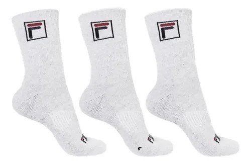 Kit Tripack Meia Fila Cano Alto Fbox Masculina Branca Meias Brancas Logo 39-43
