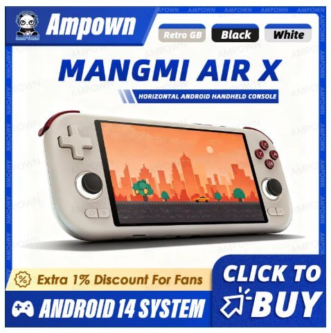 MANGMI AIR X Console de jogos portátil Qualcomm Snapdragon 662 5,5 ''Touchscreen Android 14 Ventilador de resfriamento ativo