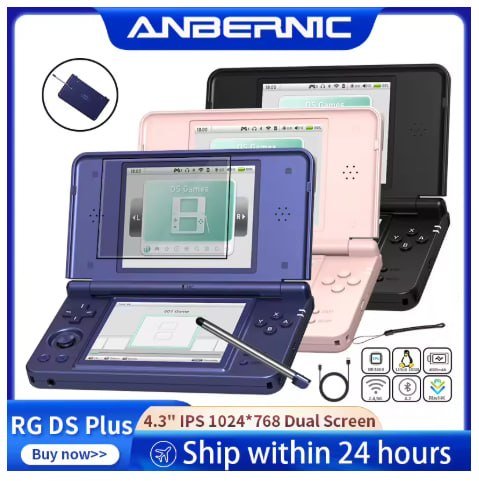 Anbernic RG DS Plus, consola de jogos portátil retro com sistema Linux