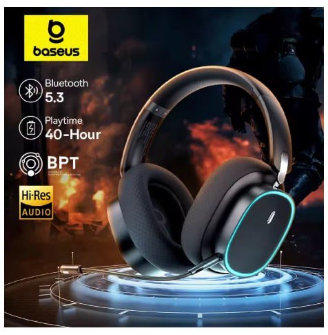 Fone de Ouvido Sem Fio Baseus GH02 para Jogos com Microfone