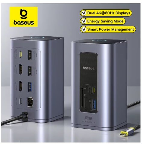Baseus 12 em 1 hub usb c para hdmi 4k @ 60hz