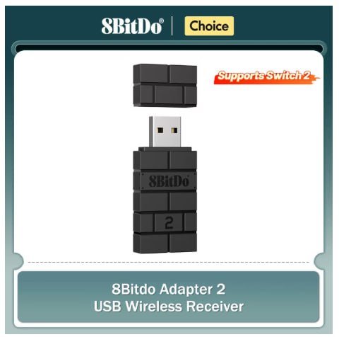 8bitdo adaptador usb sem fio bluetooth 2 receptores para nintendo switch, 1, 2 ps1, raspberry pi, mini controlador ps4 para alça ps5