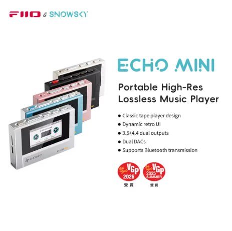 SnowSky/FiiO Echo Mini HiFi Bluetooth MP3 Pure Music Player, reprodução de 15 horas