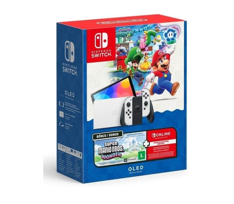 Bundle Nintendo Switch OLED + Super Mario Bros Wonder + 3 Meses de NSO