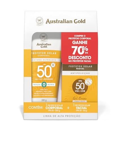 Australian Gold Promopack Protetor Solar Gel Creme Corporal/Facial FPS 50 200 G/ 50 G