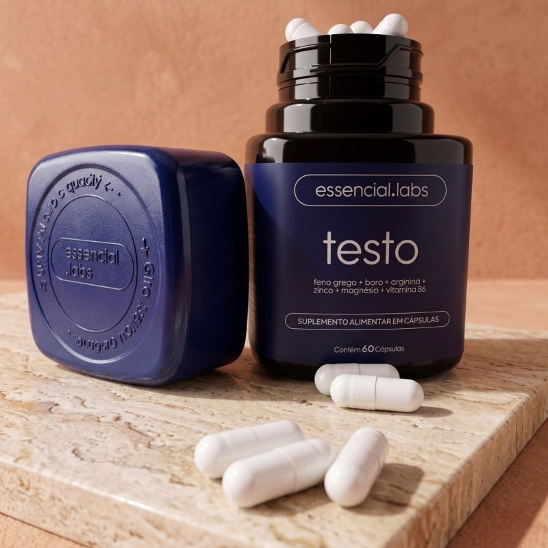 Fórmula Exclusiva com Feno Grego + Boro + Arginina + ZMA + Vitamina B6 - 60 cápsulas - Precursor da Testosterona