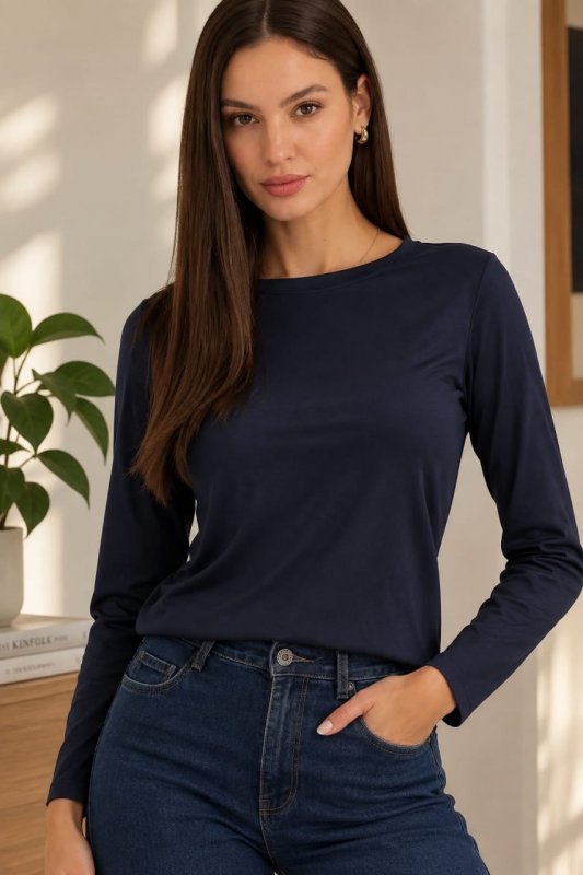 Blusa Térmica Gola Redonda Peluciada Quentinha Para Inverno