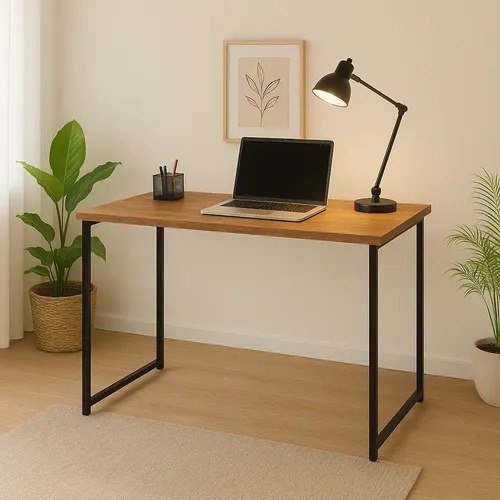 Escrivaninha Industrial 90cm Mesa Estudo Aparador Aço MDF