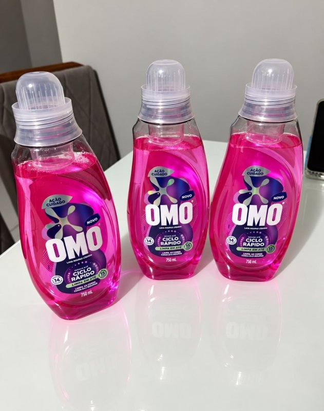 Lava-Roupas Líquido Omo Ciclo Rápido Ação Cuidado Frasco 750ml